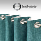 Linen Look 100% Blackout Eyelet Curtains Thermal Energe
