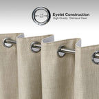 Linen Look 100% Blackout Eyelet Curtains Thermal Energe