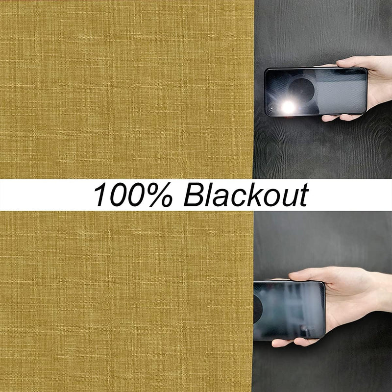 Linen Look 100% Blackout Eyelet Curtains Thermal Energe
