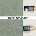 Linen Look 100% Blackout Eyelet Curtains Thermal Energe