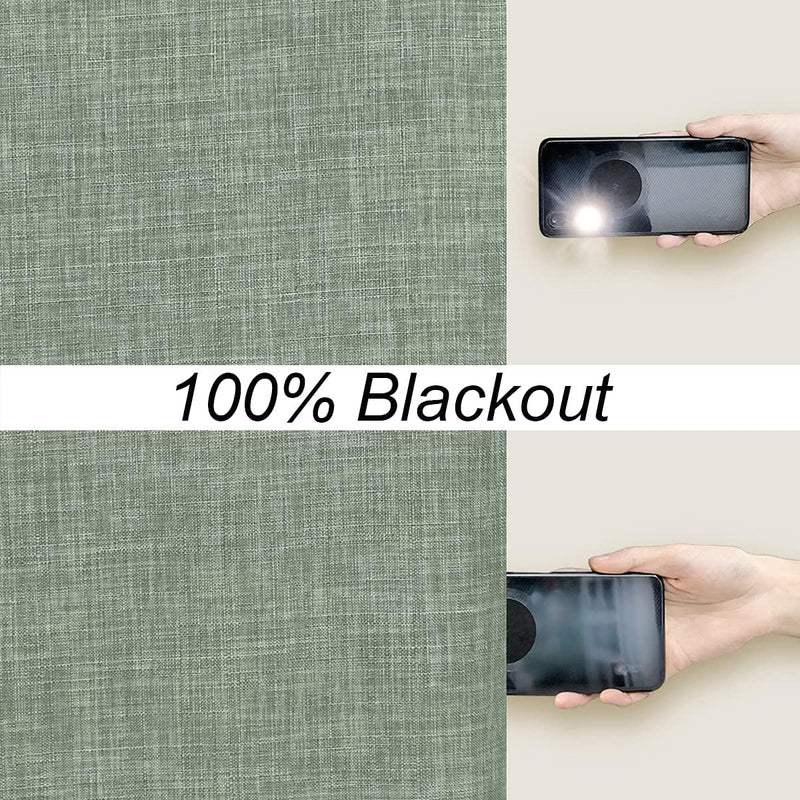 Linen Look 100% Blackout Eyelet Curtains Thermal Energe