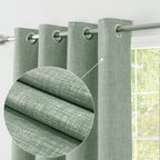 Linen Look 100% Blackout Eyelet Curtains Thermal Energe