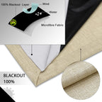 Linen Look 100% Blackout Eyelet Curtains Thermal Energe