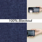 Linen Look 100% Blackout Eyelet Curtains Thermal Energe