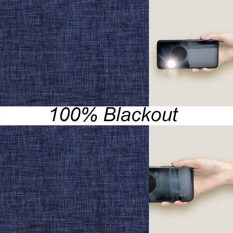 Linen Look 100% Blackout Eyelet Curtains Thermal Energe