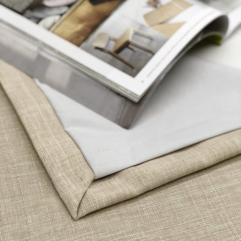 Linen Look 100% Blackout Eyelet Curtains Thermal Energe