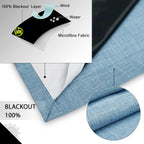 Linen Look 100% Blackout Eyelet Curtains Thermal Energe