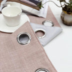 Linen Look 100% Blackout Eyelet Curtains Thermal Energe