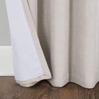 Linen Look 100% Blackout Eyelet Curtains Thermal Energe