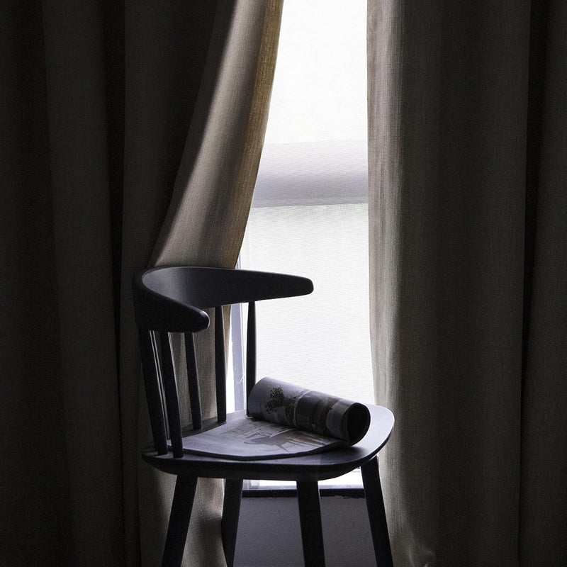 Linen Look 100% Blackout Eyelet Curtains Thermal Energe