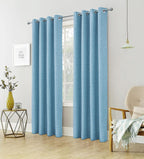 Linen Look 100% Blackout Eyelet Curtains Thermal Energe