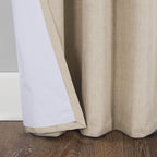 Linen Look 100% Blackout Eyelet Curtains Thermal Energe