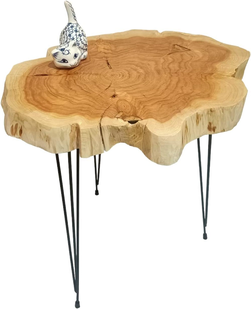 Live Edge Coffee Table Rustic Natural Wood Side