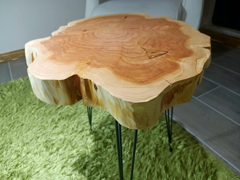 Live Edge Coffee Table Rustic Natural Wood Side