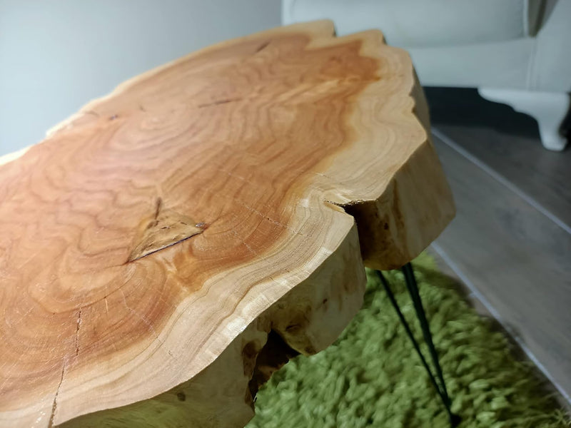 Live Edge Coffee Table Rustic Natural Wood Side
