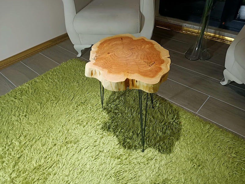 Live Edge Coffee Table Rustic Natural Wood Side
