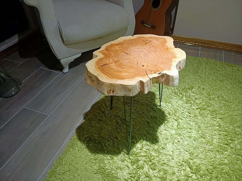 Live Edge Coffee Table Rustic Natural Wood Side