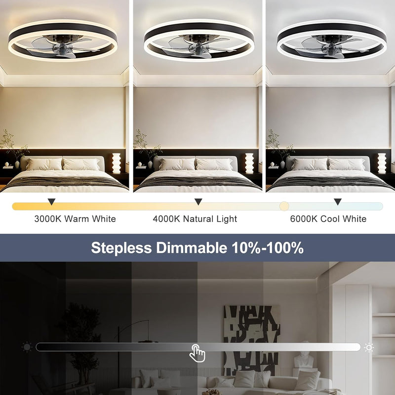 48CM Ceiling Fan with Lights Remote 50W 4000lm