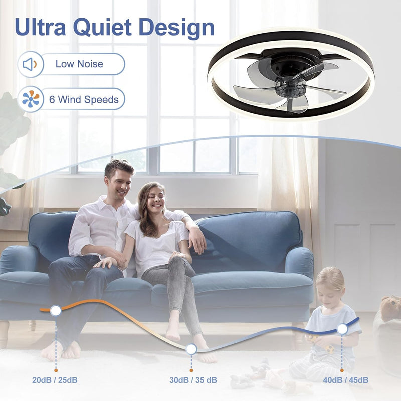 48CM Ceiling Fan with Lights Remote 50W 4000lm