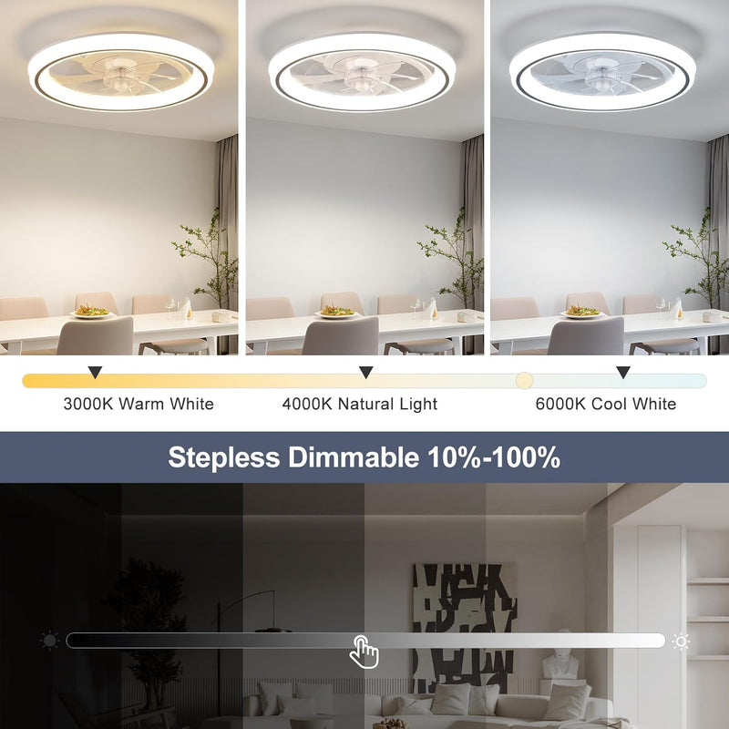 48CM Ceiling Fan with Lights Remote 50W 4000lm