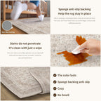 Living Room Area Rug Machine Washable Non