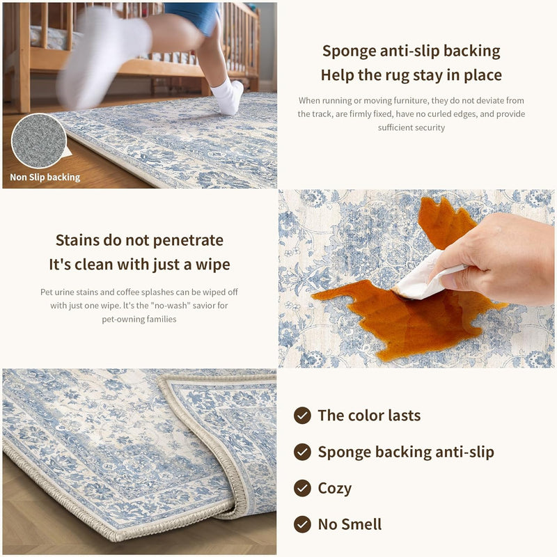 Large Rug for Living Room Machine Washable