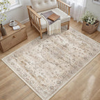 Living Room Area Rug Machine Washable Non
