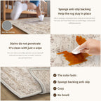 Living Room Area Rug Machine Washable Non