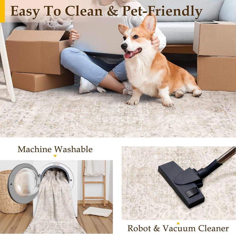 Large Rug for Living Room Machine Washable