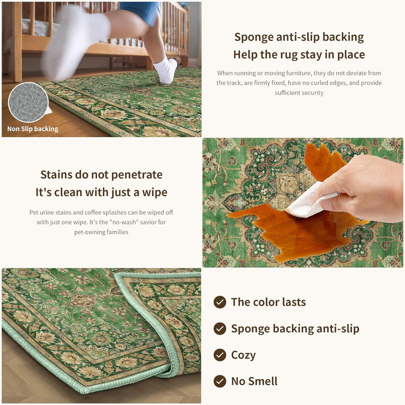 Large Rug for Living Room Machine Washable