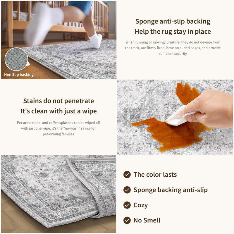 Large Rug for Living Room Machine Washable