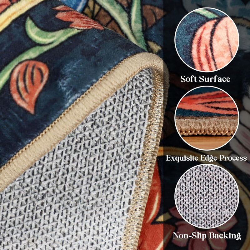 Living Room Rug Boho Soft Washable Bedroom