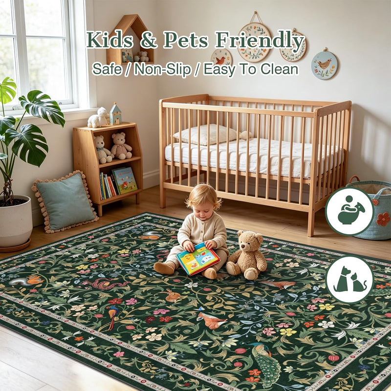 Living Room Rug Boho Soft Washable Bedroom