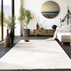 Living Room Rug Boho Woolly Fluffy Bedroom Embossed