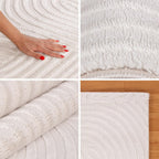 Living Room Rug Boho Woolly Fluffy Bedroom Embossed