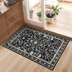 Living Room Rug Floral Washable Low