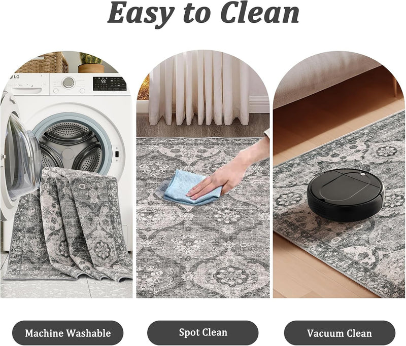 Living Room Rug Washable Large Brick