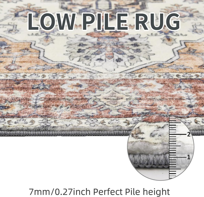 Living Room Rug Washable Large Brick