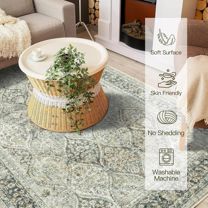 Living Room Rug Washable Large Brick