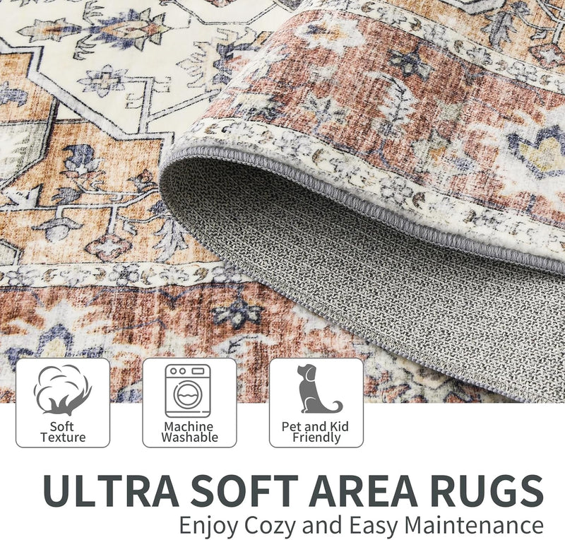 Living Room Rug Washable Large Brick