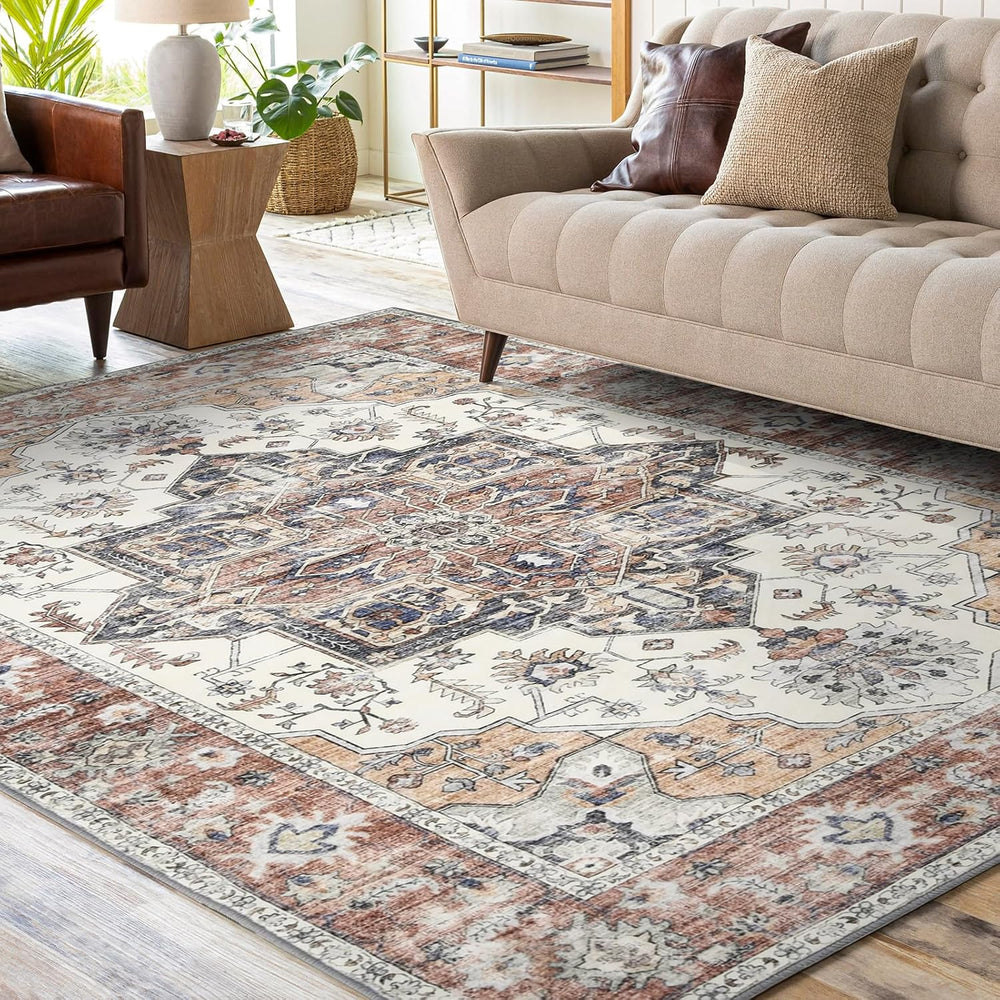 Living Room Rug Washable Large Brick