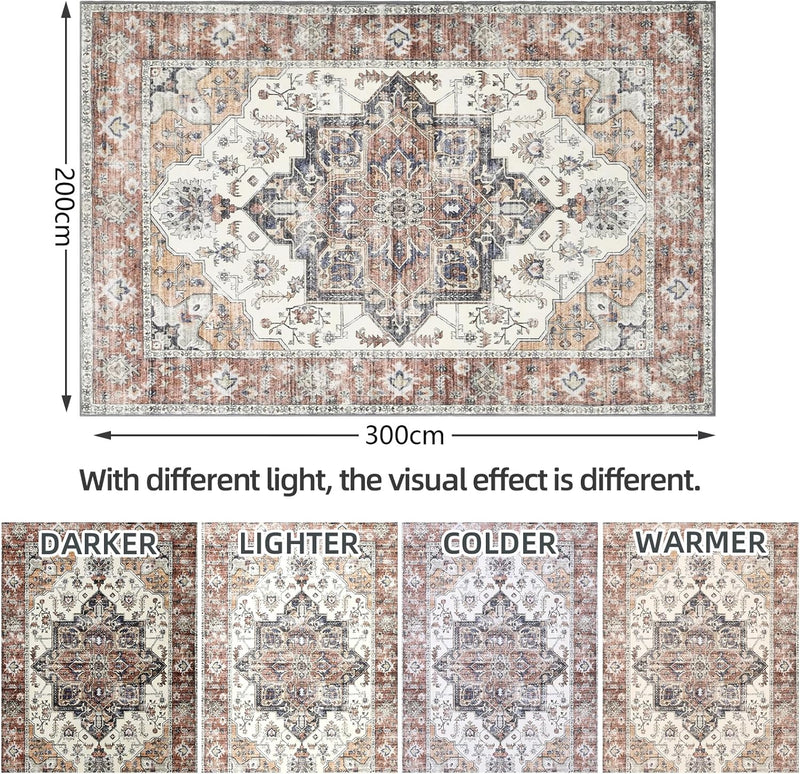 Living Room Rug Washable Large Brick
