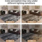Living Room Rug Washable Rugs Abstract Denim