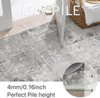 Living Room Rug Washable Rugs Abstract Denim