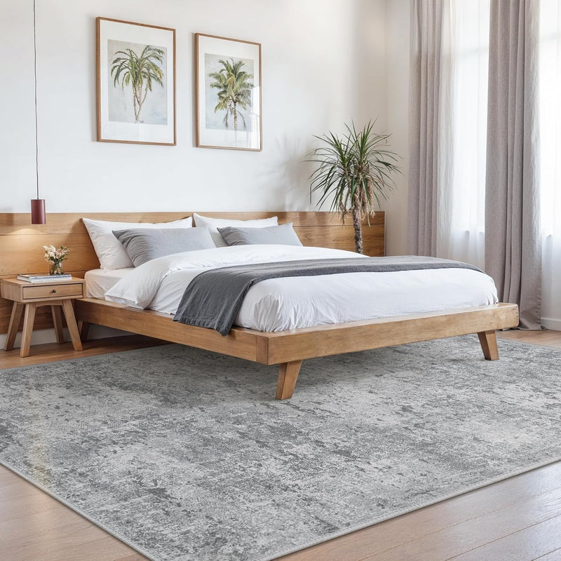 Living Room Rug Washable Rugs Abstract Denim