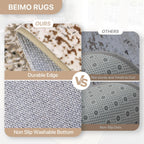Living Room Rug Washable Rugs Abstract Denim