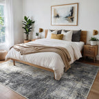 Living Room Rug Washable Rugs Abstract Denim
