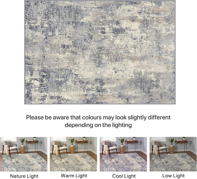 Living Room Rug Washable Rugs Abstract Denim