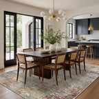 Living Room Rug Washable Rugs Abstract Denim