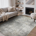 Living Room Rug Washable Rugs Abstract Denim